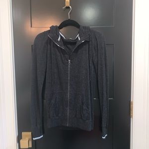 Lululemon Gray Knit Hooded Zip Up Sweater